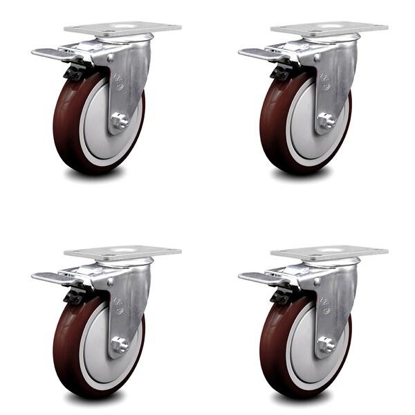 Cambro Dish Caddies Utility Truck Swivel Caster with Brake Replace Set - SCC